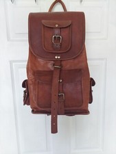Genuine Rucksack Laptop Gym Bag Goat Leather Large Men's Vintage Backpack Travel