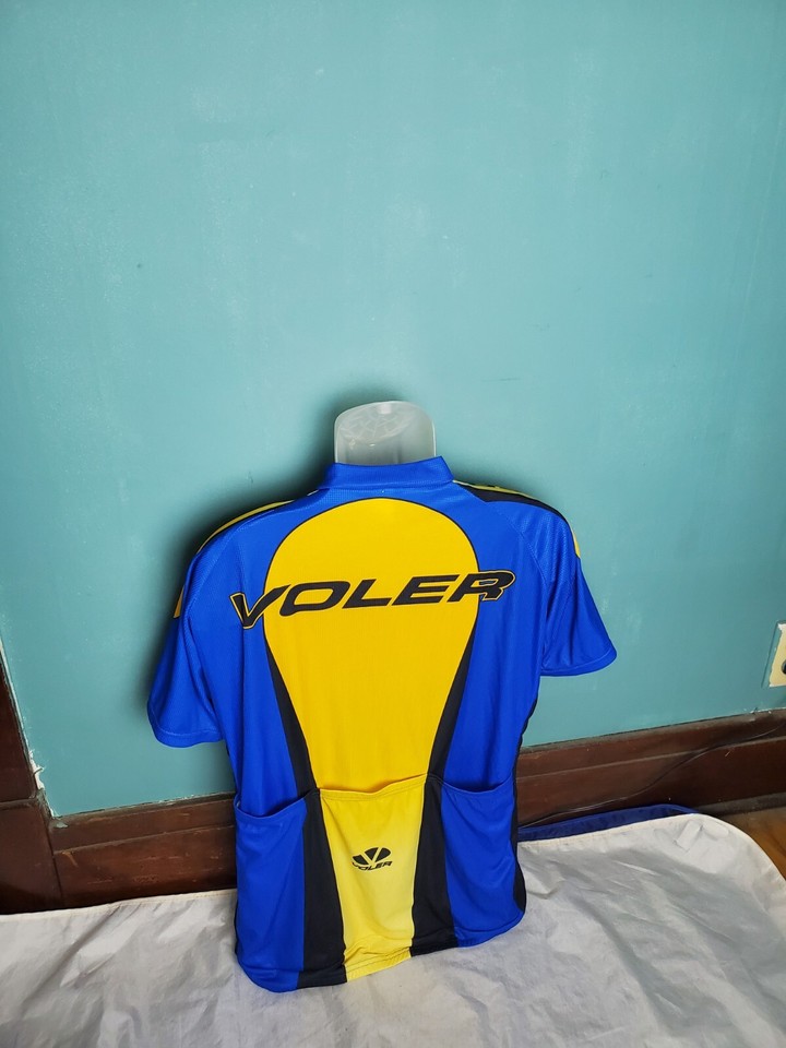 Voler Women's Size 3XL 3/4 Zip Cycling Jersey Made in USA Blue Yellow