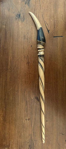 WAND Harry Potter Basilisk Tooth Handmade Carved Aged Black VandersWands Cosplay