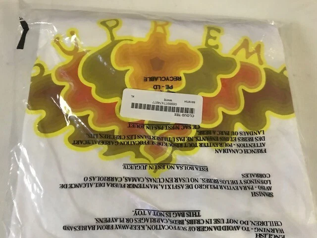 Tee shirt blanc Supreme Cloud taille XL   SS19   Semaine 18   ***ÉPUISÉ authentique