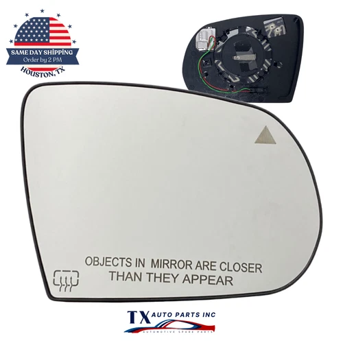 For 2014-21 Jeep Cherokee Side View Heated Mirror Glass Passenger Side with BSM