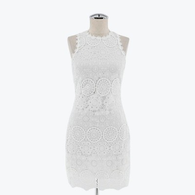 Likely Guipure Lace Dress Womens Size 0 White Bridal Crochet Mini Sleeveless