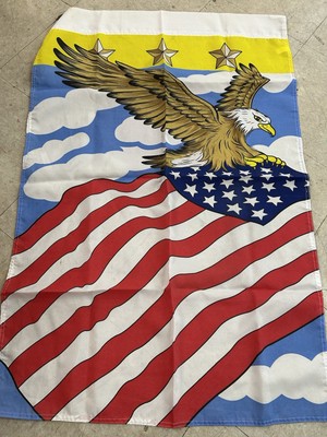 Outdoor Flag Eagle And American Flag 28x43  Garden Flag Patriotic