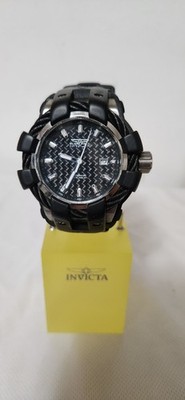 Invicta#25034 Black Geometric Dial Automatic Black Rubber Strap 200m Men's Sport