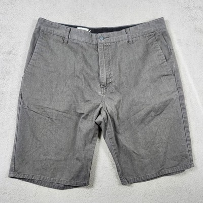 Volcom Frickin Modern Stretch Chino Shorts Mens Size 36 Charcoal Gray  Skater