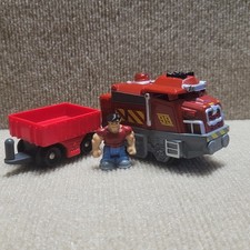 GeoTrax RC Train Bull Bruno Toughest Team Maroon Train w/Figure Only Works