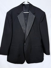 Polo Ralph Lauren Tuxedo Suit Jacket Mens Black Blazer Wool One Button 46R
