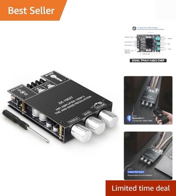 Bluetooth 5.1 Amplifier Board, 100W+100W 2.0 CH Stereo Audio Amp Module with ...