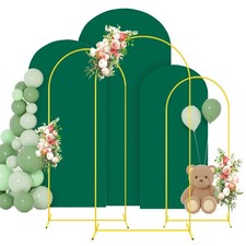 FOTSHARER 4FT 5FT 6FT Metal Arch Backdrop Stand and Green Arch Cover Balloon ...
