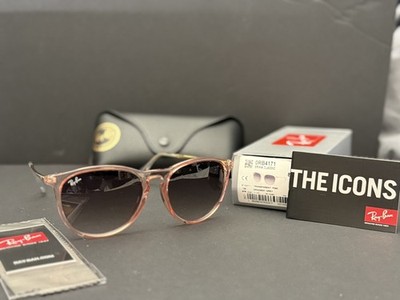 *BRAND NEW* Ray-Ban RB4171 Erika Transparent Pink Grey Gradient Lens
