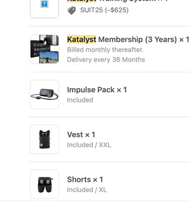 Katalyst Electrical Muscle Stimulation (EMS) Suit 2024 Editio4n NIB
