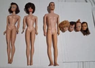 Vintage TLC Barbie Doll & Head Lot/Ken,Francie,Midge,Bubble Cut