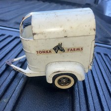 Vintage TONKA Farms Horse Trailer Cart c1959 with play wear