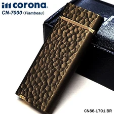 Gas Lighter im corona Flambeau hammer tone brass im corona Flambeau Japan gas