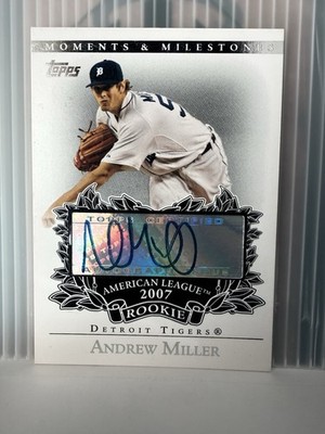 2007 Topps Moments & Milestones #RA-AM Andrew Miller Rookie AU Auto Tigers