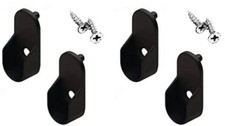 4 Black Oval Closet Rod End Supports, Brackets, Fits 15x30mm, 5mm Pins, Pair