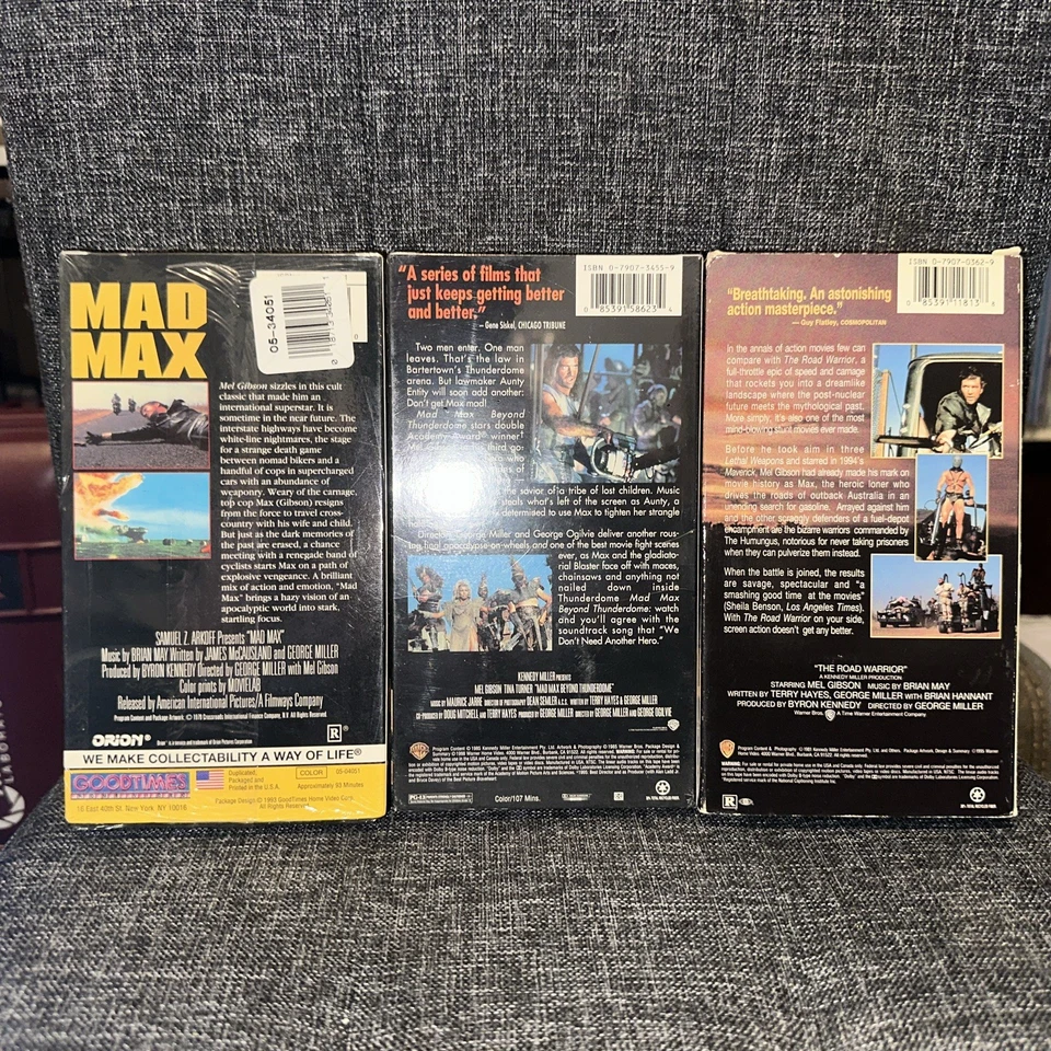 Lot 3 MAD MAX VHS Trilogy Mad Max The Road Warrior Beyond Thunderdome 2 Sealed - Image 2 of 2