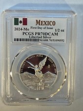 2024 Mexico 1/2 Ounce Silver Libertad PCGS PR70DCAM FDOI