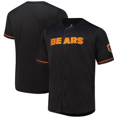 Chicago Bears Fanatics Men's Pop Full-Button Black Baseball Jersey - 3XLT   $100