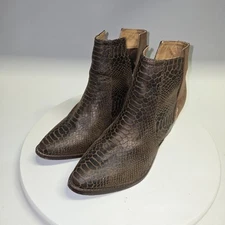 Not Rated Boho Western Booties Womens 10 Chunky Heel Pointy Toe Vegan Slip On