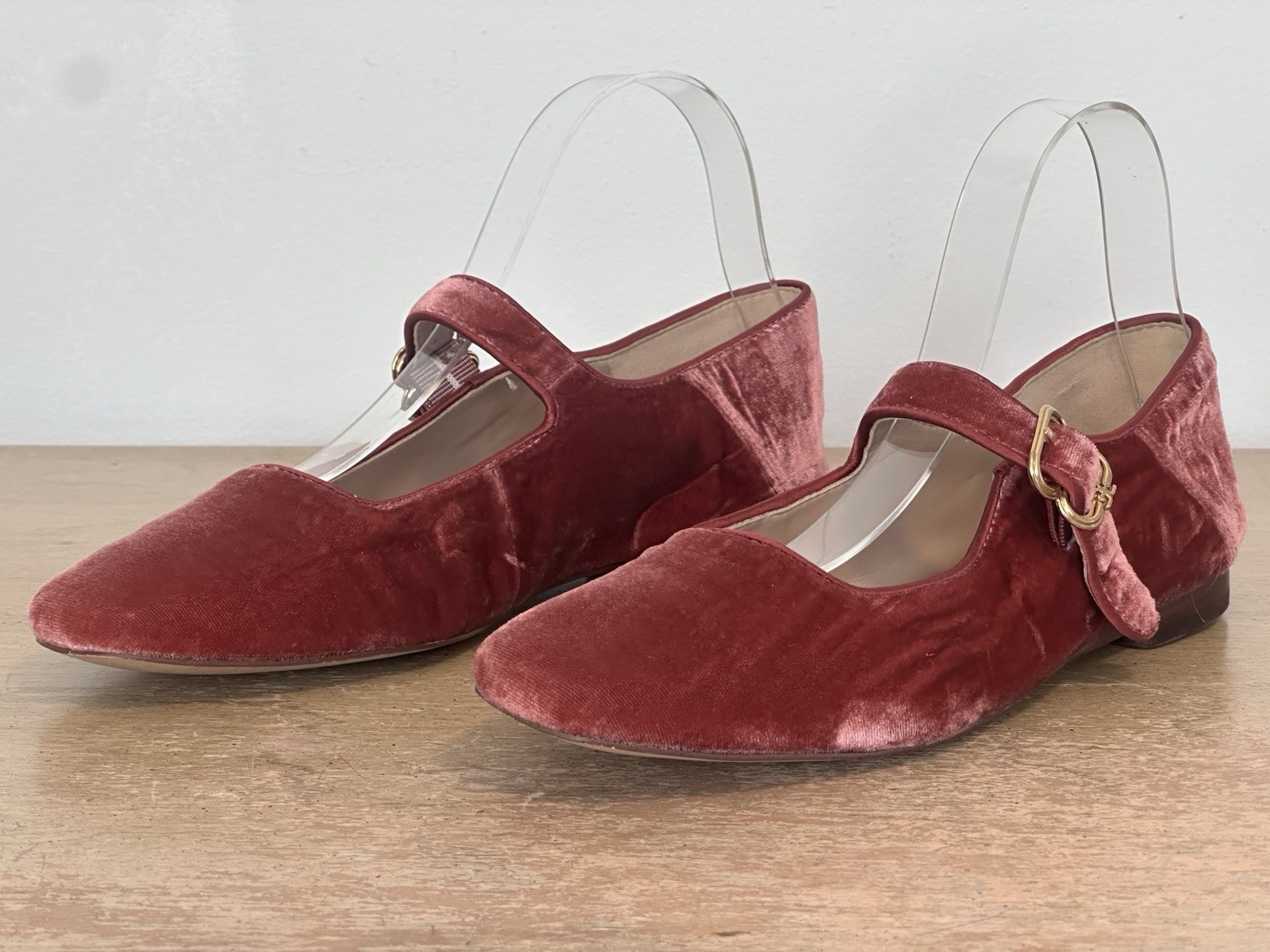 Sam Edelman Michaela Raspberry Velvet Leather Mary Jane Women's Size 8