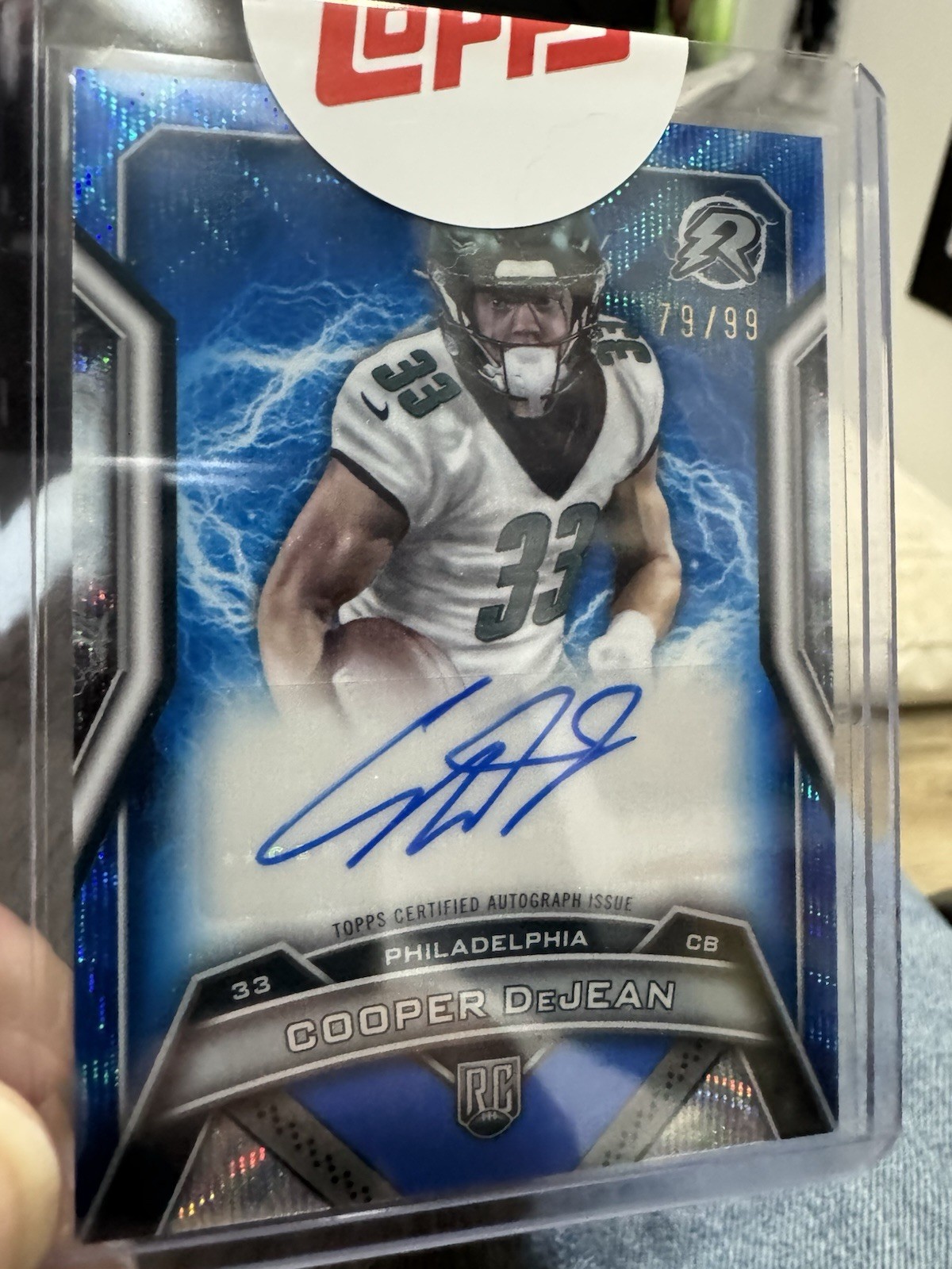 COOPER DeJEAN AUTO /99 2024 Topps Resurgence Blue Surge Eagles Rookie Autograph