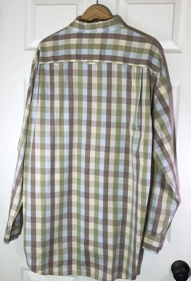 Camisa Bob Timberlake Botón Para Hombres XLT Cuadros Manga Larga Algodón Cuadros Altos Foto 4 de 4