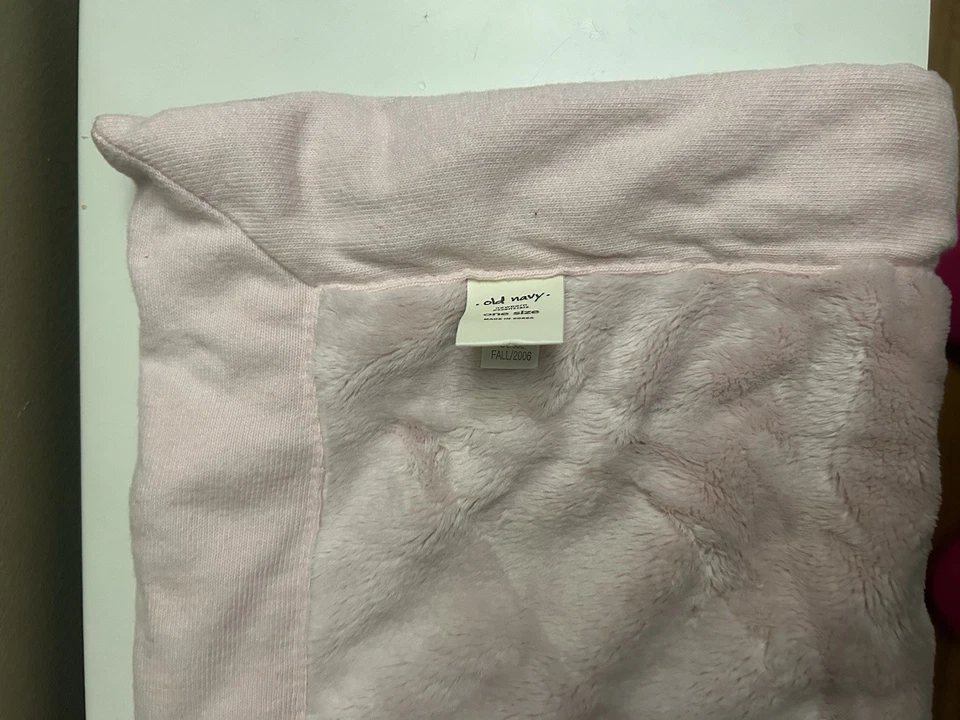 Old Navy Vintage Pink Security Blanket Baby Lovey Plush 14" Square HTF Rare - Image 3 of 4