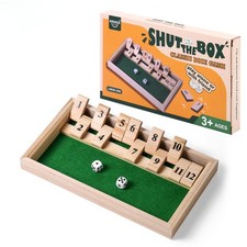 Shut The Box dice Game,Wooden Board Games 2-Person Competitive, Traditional b...