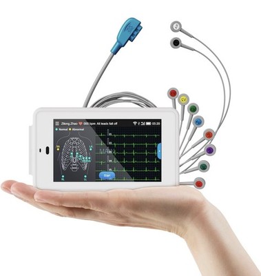 CheckMe ECG500, 12-Kanal EKG mit Glasgow-Algorithmus, Echtzeit-Analyse, WLAN