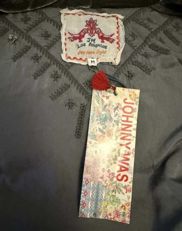 Cárdigan drapeado bordado terciopelo aplastado Johnny Was La Kayla Talla M ¡¡NUEVO CON ETIQUETAS!!️ Foto 3 de 4
