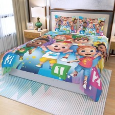 Top CoComelon Characters Print Duvet Cover Set 3Pcs Quilt Cover  Pillowcase