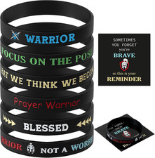 6 Pcs Men Motivational Bracelets Rubber Wristbands Christian Gifts