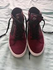 VANS Eco Cush High Tops The Lizzie Burgundy Skate Shoes Trainers Unisex 7 UK