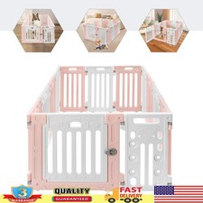 Medium Dog Cat Playpen 11 Panels 136 103 65cm Pet Fence Puppy Kennel Snap-in Pen