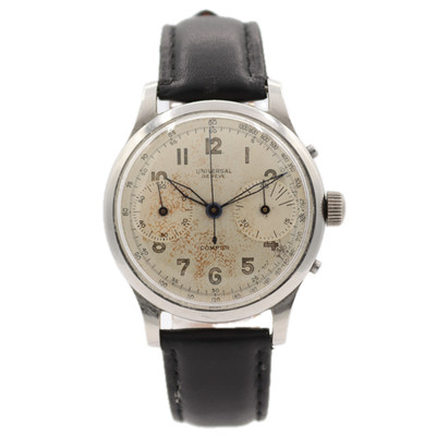 Vintage 36mm Universal Geneve Compur Men's Chronograph Wristwatch 285 Steel