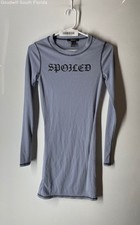 Forever 21 Womens Blue Black Graphic Print Long Sleeve Short Bodycon Dress Sz S