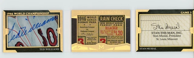 2026 Leaf Magnificience Ted Williams/Stan Musial Cut Auto World Series 1946 1/1