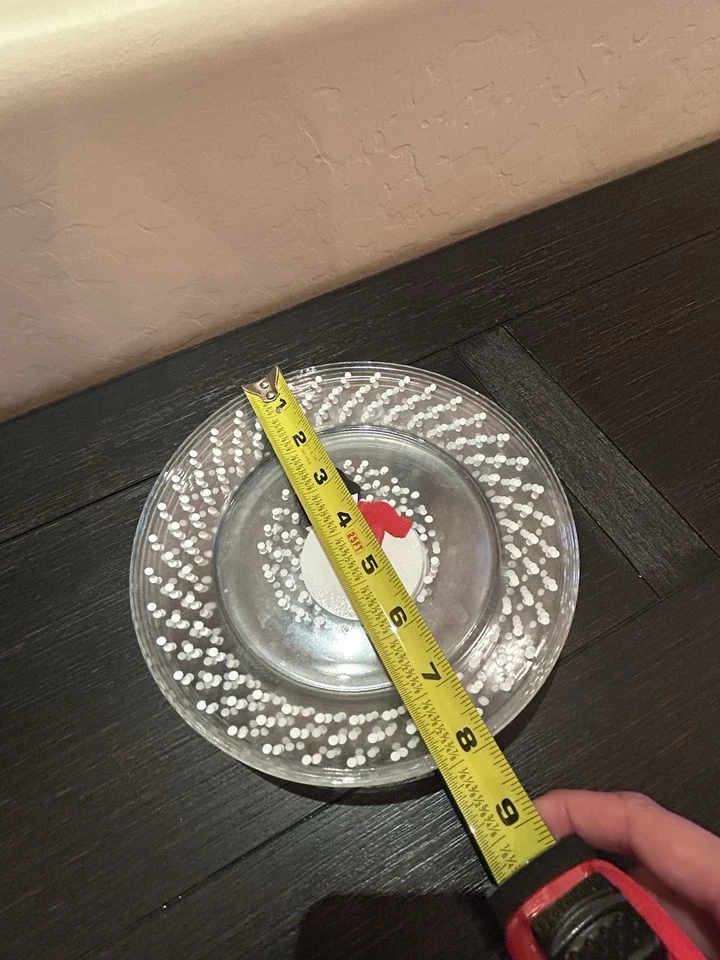 "Juego de 6 platos y barril vintage Arcoroc France muñeco de nieve de vidrio con habitación de 8""" Foto 3 de 4