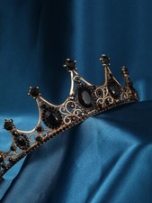 Black Tiara and Crown for Women Crystal Queen Rhinestone Princess, Wedding Gift