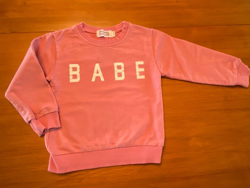 Presley Couture Baby Girls 18-24 Months Pink Cotton “Babe”Sweatshirt