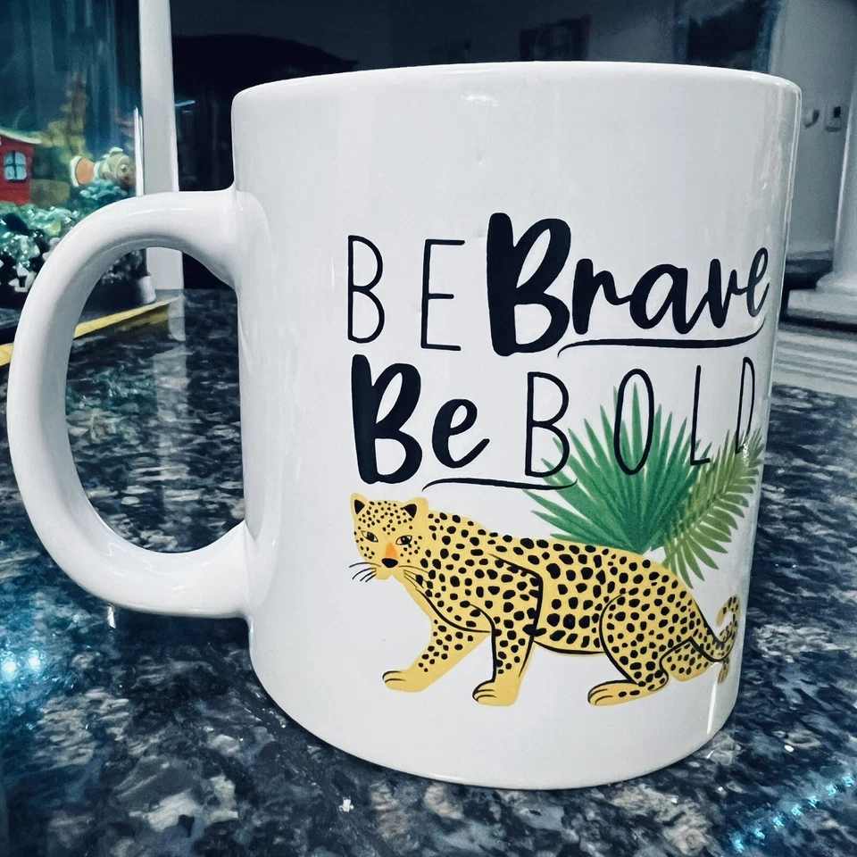 Taza de café Royal Norfolk taza Be Brave Be Bold plantas de guepardo apta para lavavajillas Foto 3 de 4
