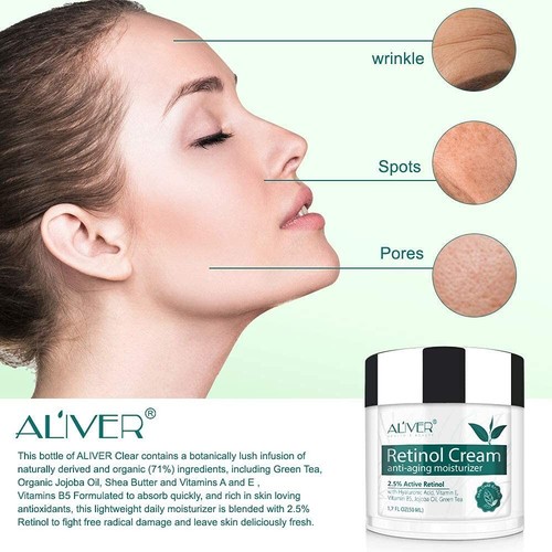 Retinol 2.5% Face Cream Anti-Aging Moisturizer with Natural Ingredients 1.7 oz - Picture 3 of 11