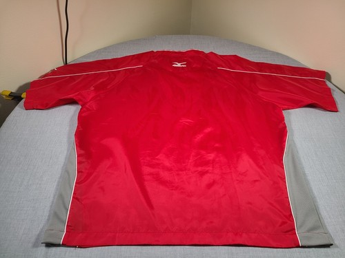 MIZUNO Jacket Mens XL Red Outdoor Sports Baseball Golf Coach Vented Windbreaker - Picture 2 of 13