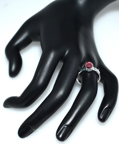 Red Pink TOURMALINE Sterling Silver Ring 925 RARE Gemstone Size from 6 M to 11 W - Picture 6 of 6