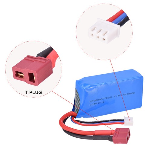7.4V 1500mAh Battery Lipo Battery for WLtoys A959-b/A969-b/A979-b/K929-B RC Car - Picture 3 of 9