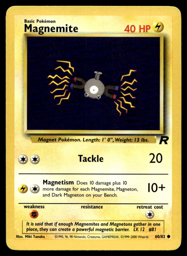2000 Pokemon TCG Team Rocket #60/82 Magnemite Near Mint