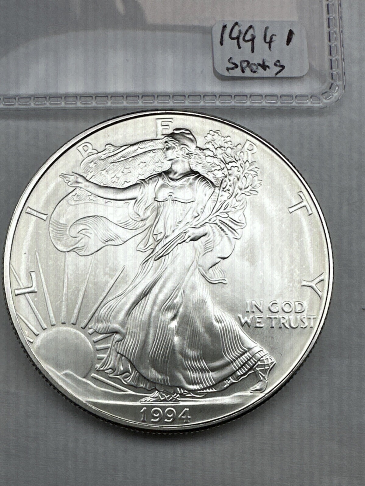 1994 US American Silver Eagle! KEY DATE 1 oz 0.999 fine  Uncirculated Some Spots