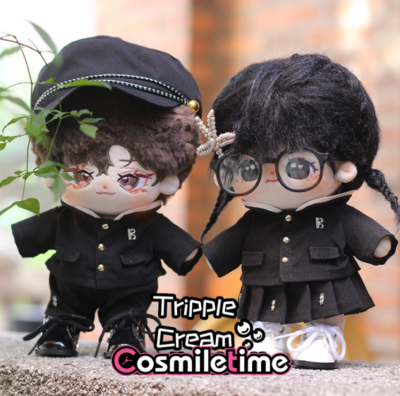 For KPOP Plush 20cm Doll Black Uniform Skirt Clothes Clothing
