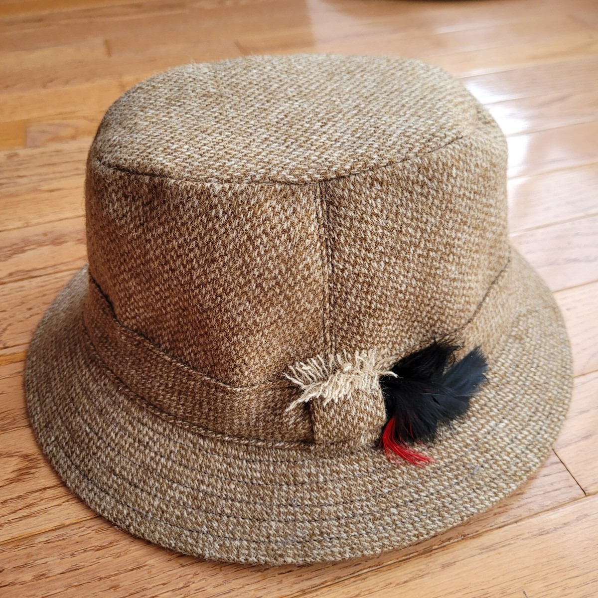 Hanna Hats of Donegal Tweed Walking Hat Size Medium Fedora Wool